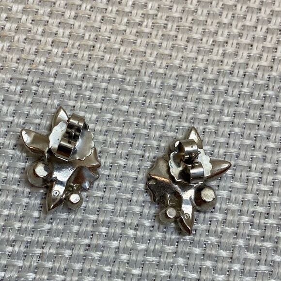 Stunning large floral enamel stud earrings pretty feminine Twee Cottagecore - Picture 3 of 7